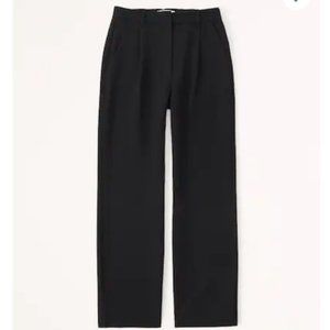 Abercrombie & Fitch Tailored Relaxed Straight Pant - Black